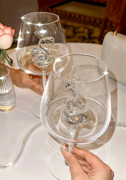 Crystal Swan’s Promise Wine Glass Cup Set of 2
