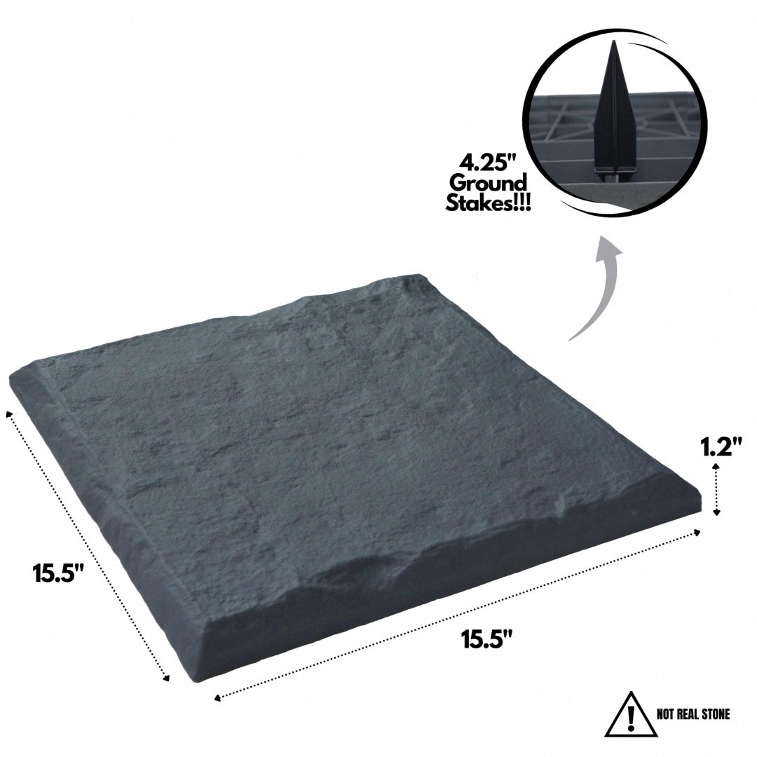 15.5 Interlocking Garden Stepping Stones – Slate Grey Resin Pavers ( 16-Pack) 🌿