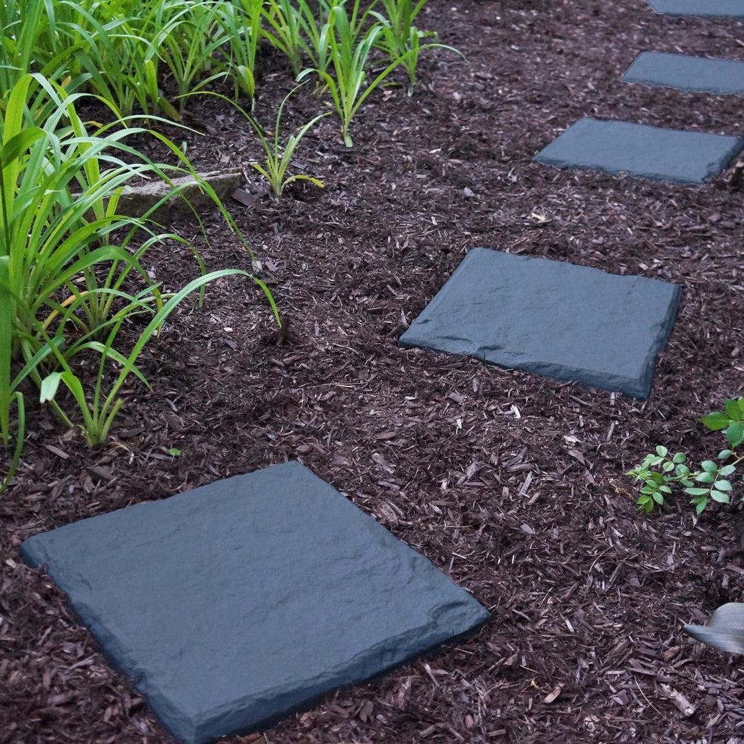 15.5 Interlocking Garden Stepping Stones – Slate Grey Resin Pavers ( 16-Pack) 🌿