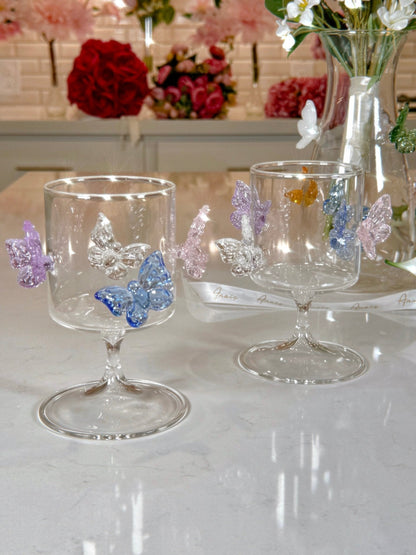 Butterfly Euphoria Wine Glass Cup Set of 2