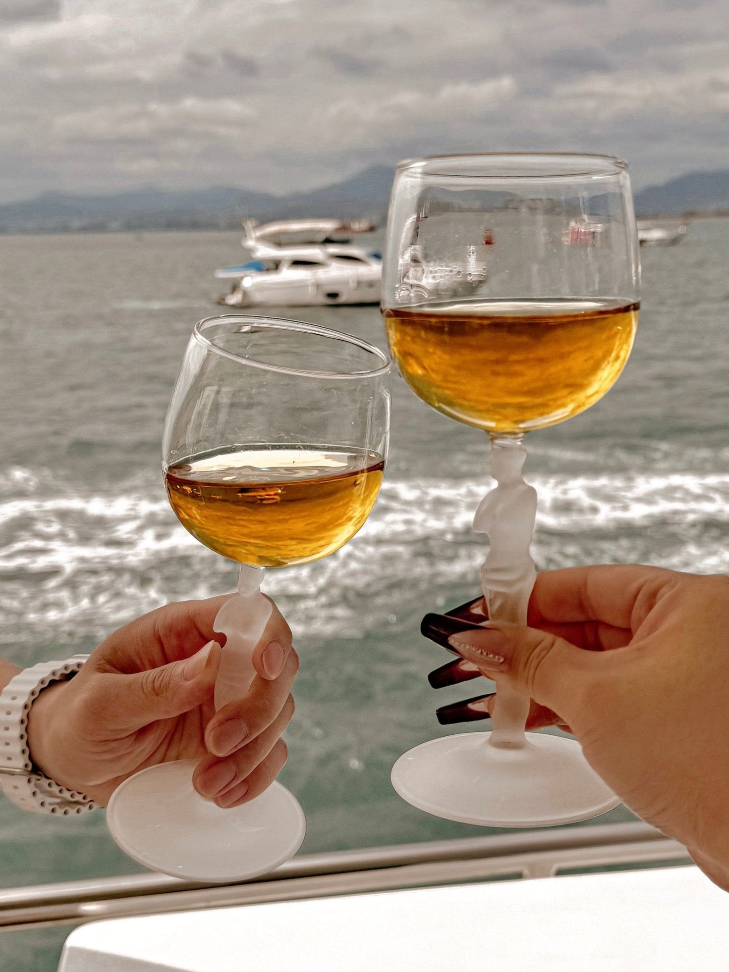 Venus Goddess Sculpture Wine Flute Set of 2 - Exclusive & Handcrafted