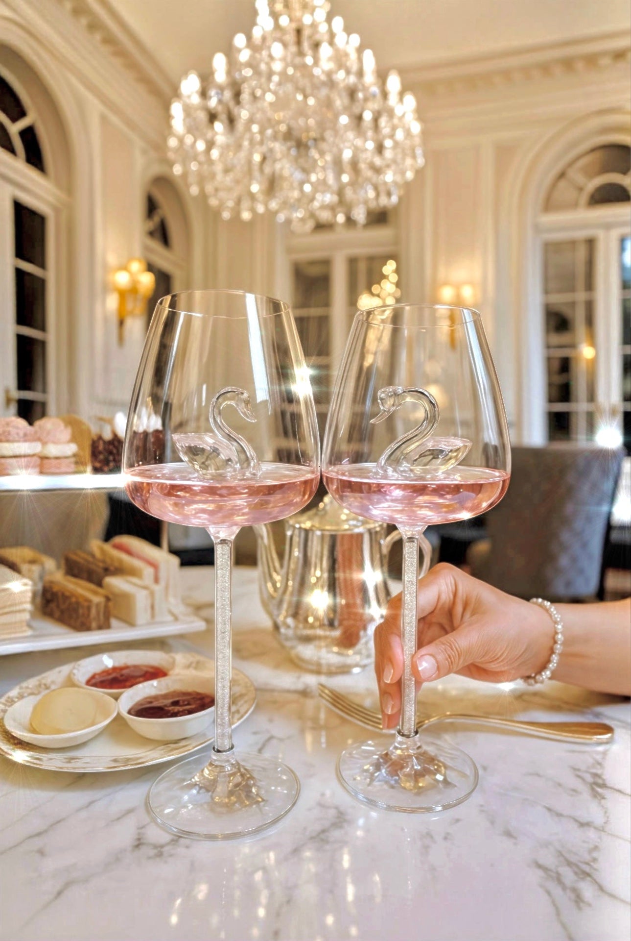 Crystal Swan’s Promise Wine Glass Cup Set of 2