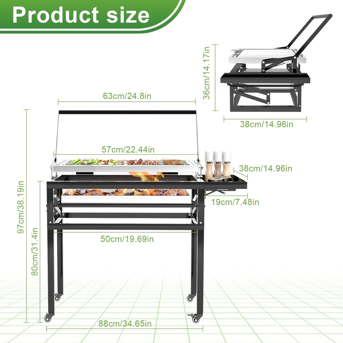 Charcoal Flip Grill for BBQ