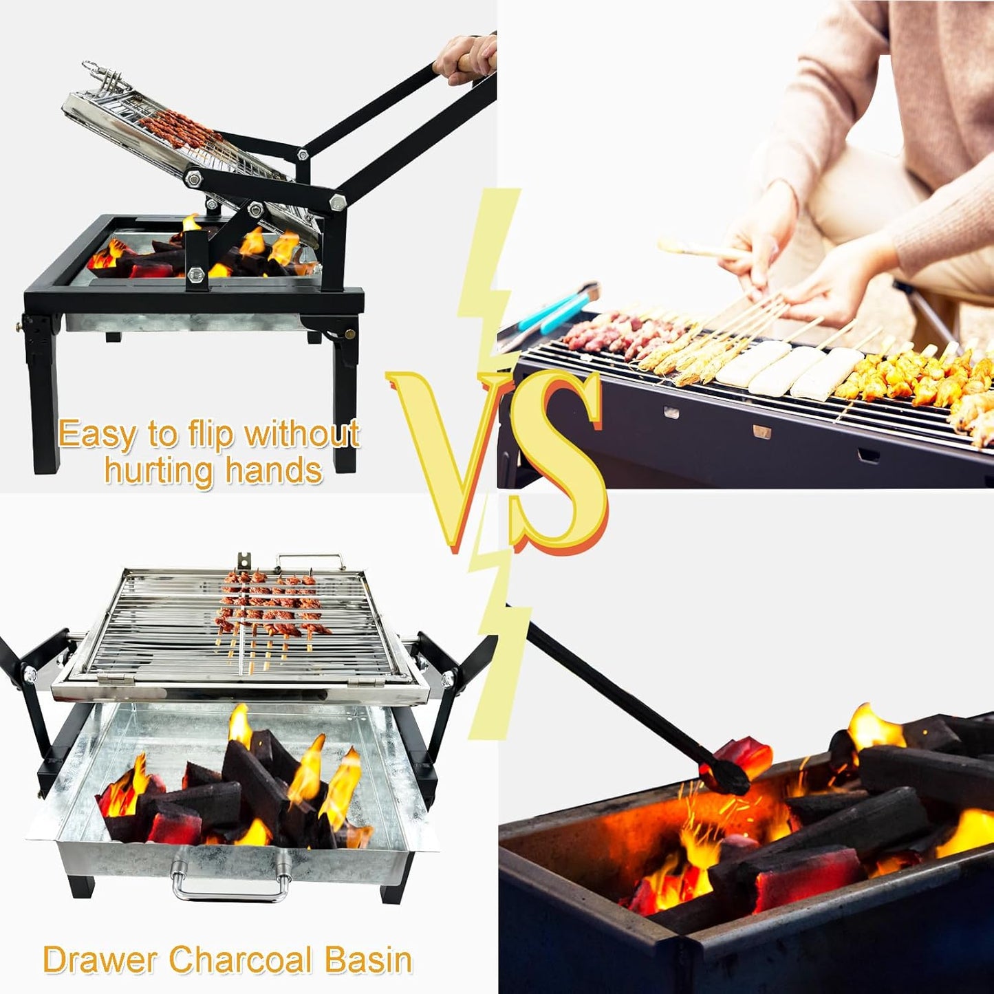 Charcoal Flip Grill for BBQ