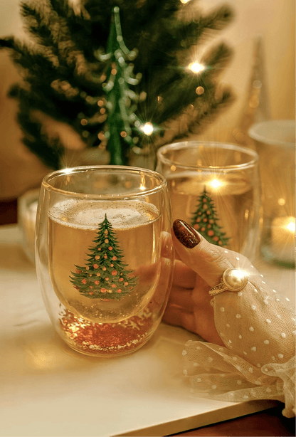 Christmas Confetti Glass Cup Set of 2
