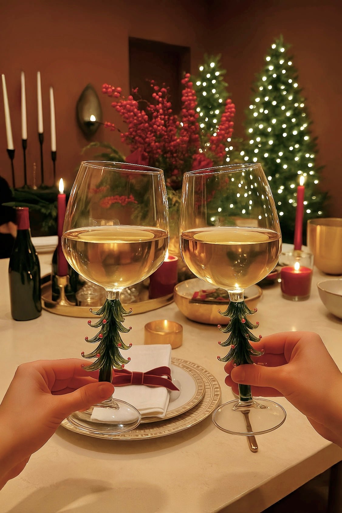 Merry Christmas Wine Flute Set of 2