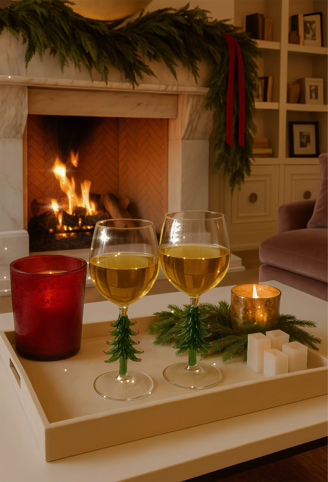 Merry Christmas Wine Flute Set of 2