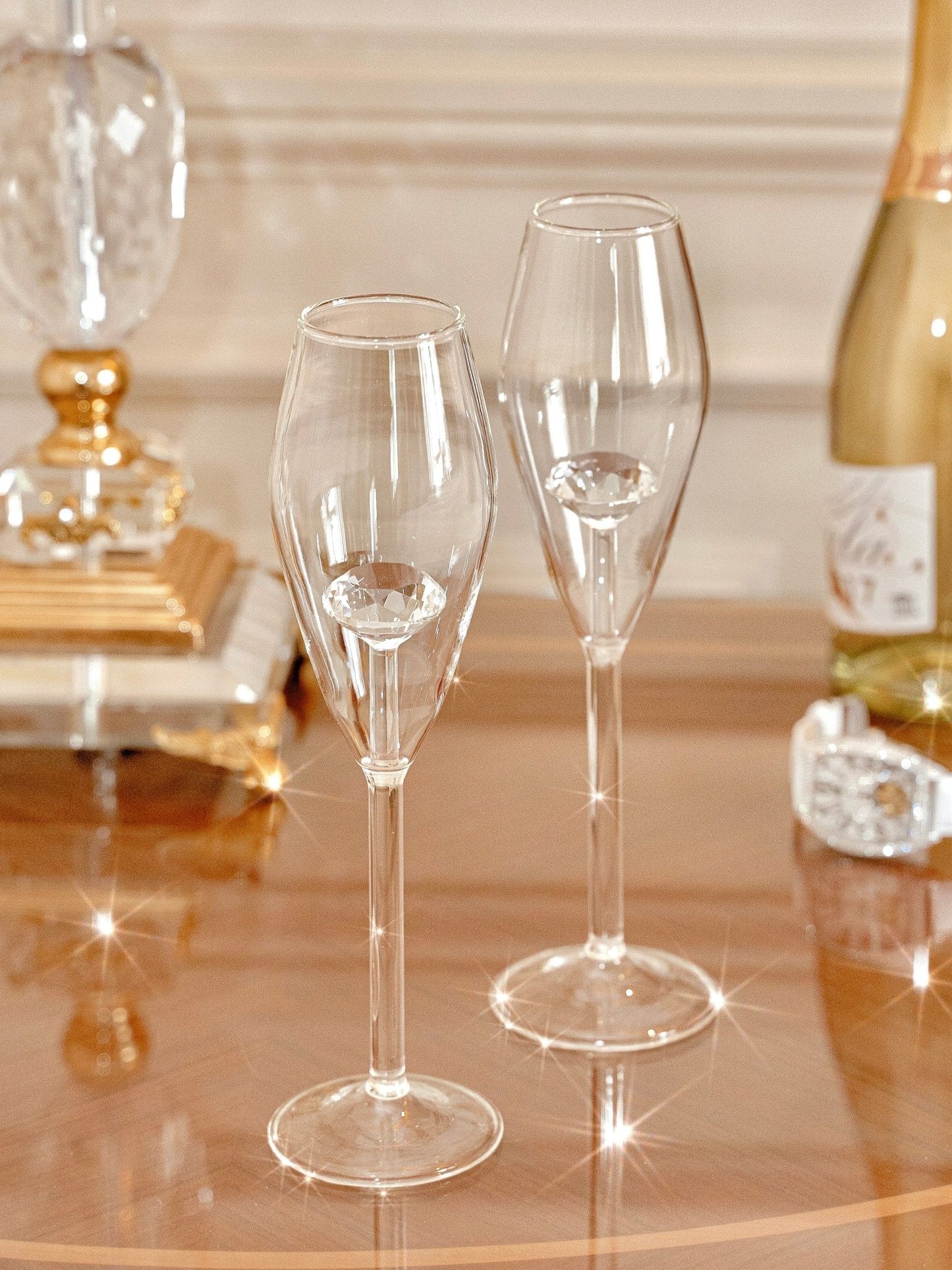 ‘100-Carat’ Diamond Champagne Flute Set of 2™️