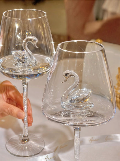 Crystal Swan’s Promise Wine Glass Cup Set of 2