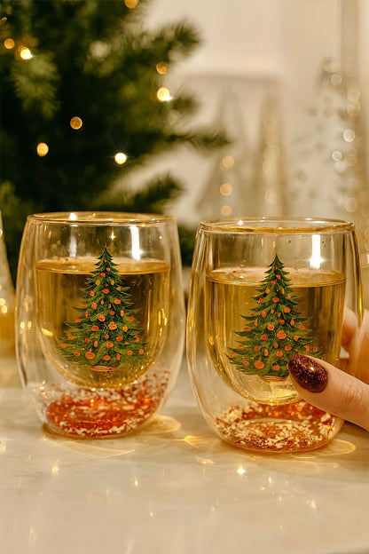 Christmas Confetti Glass Cup Set of 2