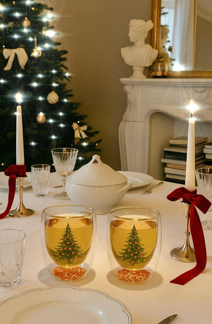 Christmas Confetti Glass Cup Set of 2