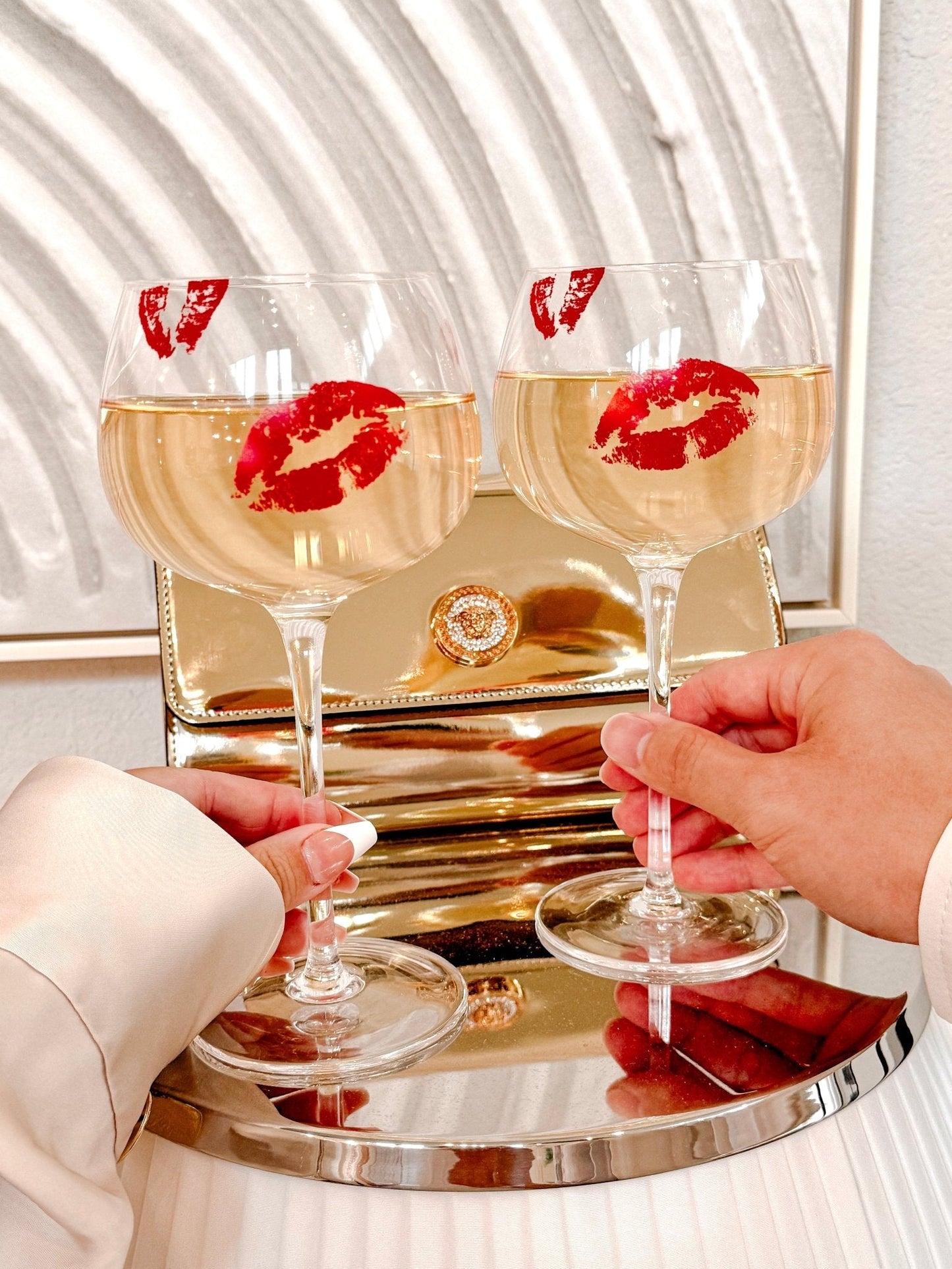 ‘Kiss Me, If You Adore Me’ Glass Cup Set of 2