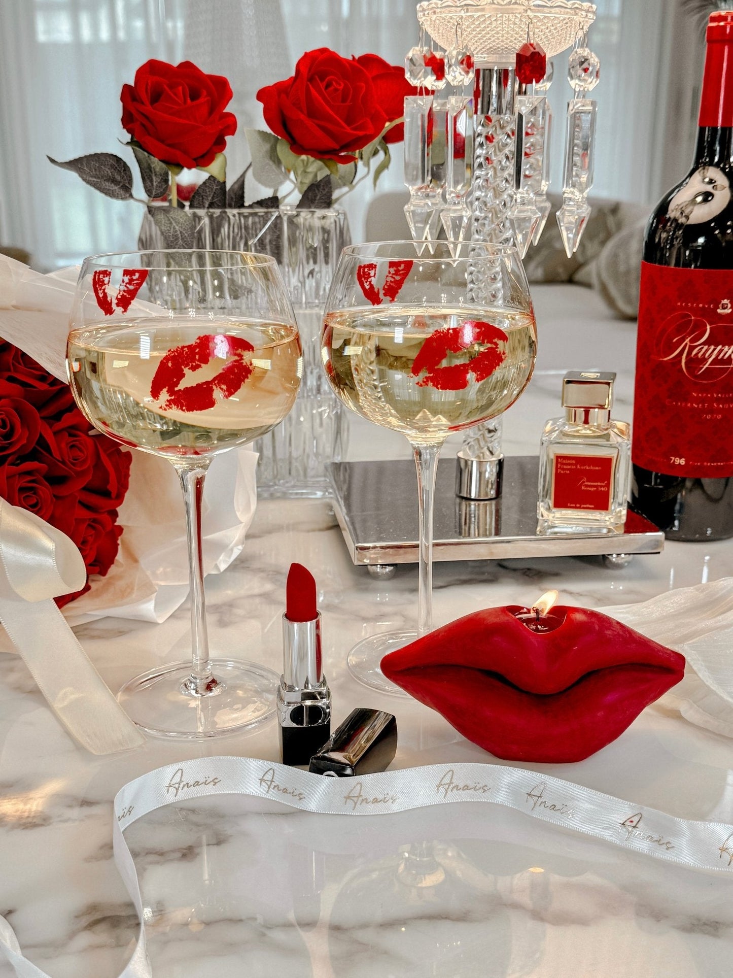 ‘Kiss Me, If You Adore Me’ Glass Cup Set of 2