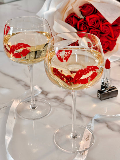 ‘Kiss Me, If You Adore Me’ Glass Cup Set of 2