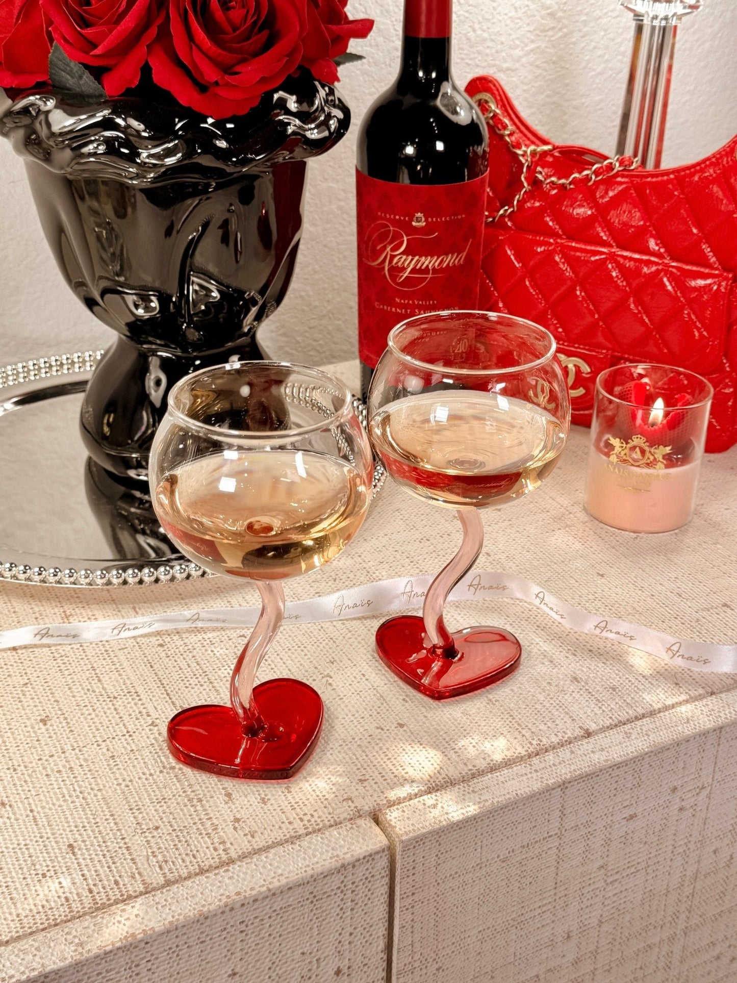 “My Valentine” Wine Glass Cup Set of 2