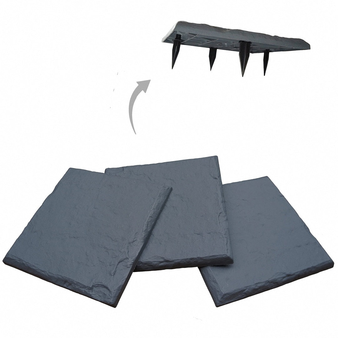 15.5 Interlocking Garden Stepping Stones – Slate Grey Resin Pavers ( 16-Pack) 🌿