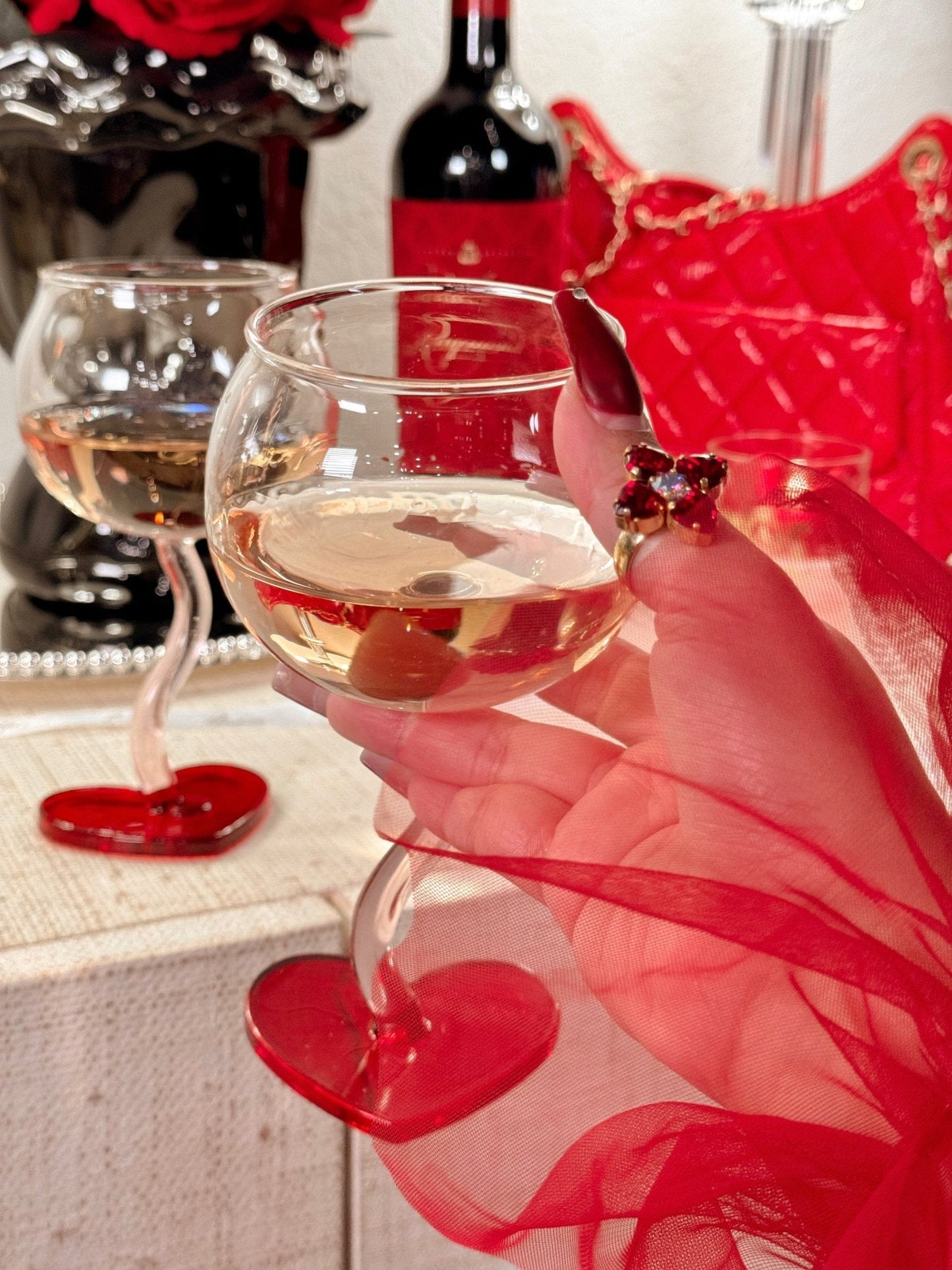 “My Valentine” Wine Glass Cup Set of 2