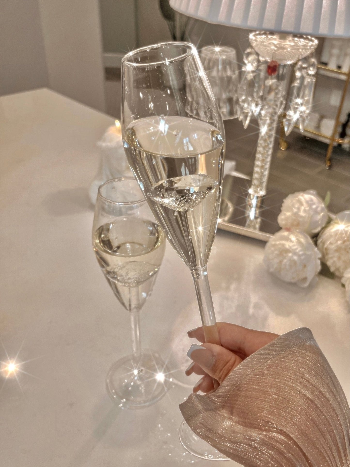 ‘100-Carat’ Diamond Champagne Flute Set of 2™️
