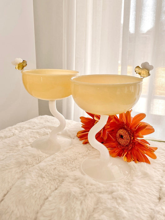 Summer Bee Glass Cup Set Of 2