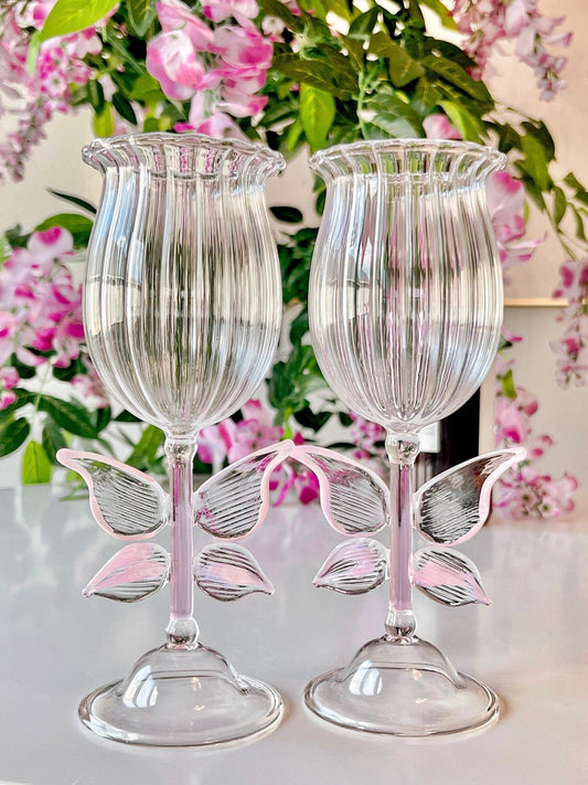 Dreamy Butterfly Wine Glass Cup Set of 2