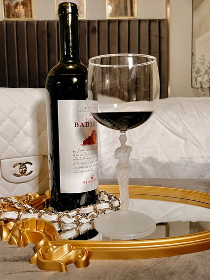 Venus Goddess Sculpture Wine Flute Set of 2 - Exclusive & Handcrafted