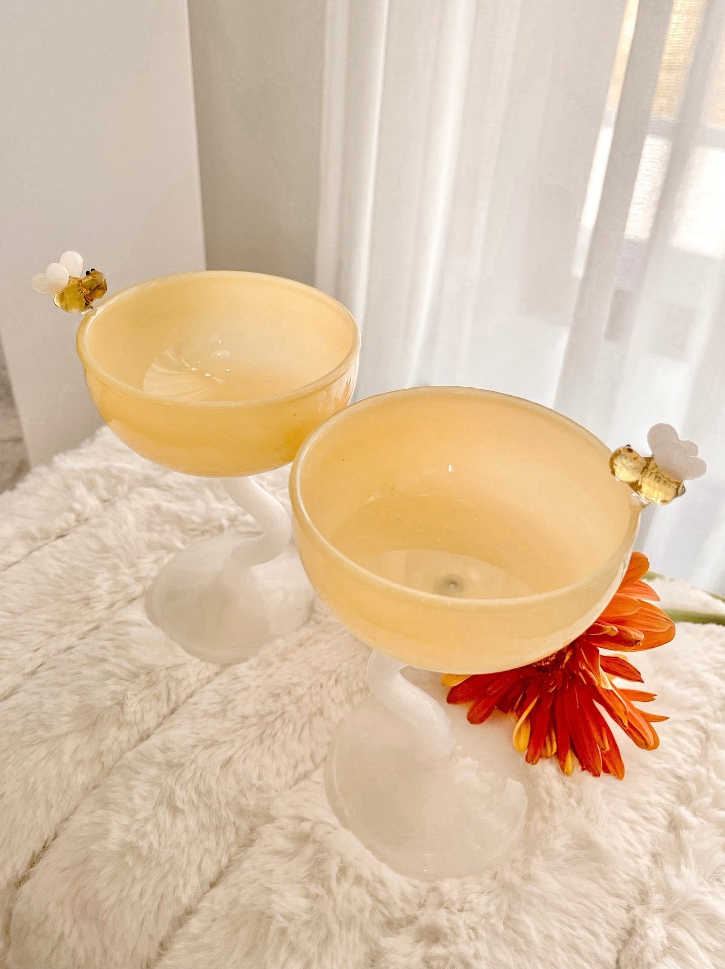 Summer Bee Glass Cup Set Of 2