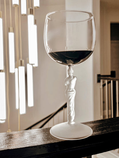 Venus Goddess Sculpture Wine Flute Set of 2 - Exclusive & Handcrafted