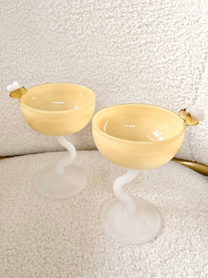 Summer Bee Glass Cup Set Of 2
