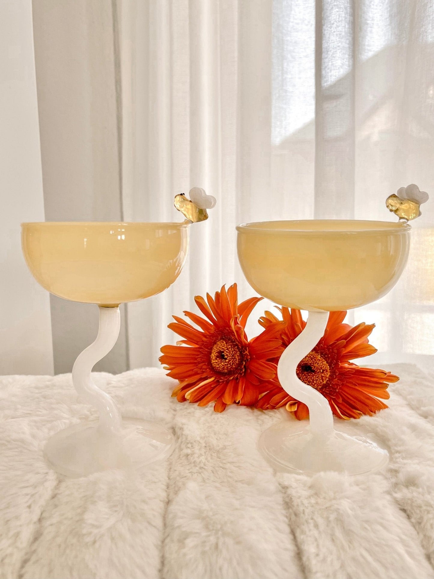 Summer Bee Glass Cup Set Of 2